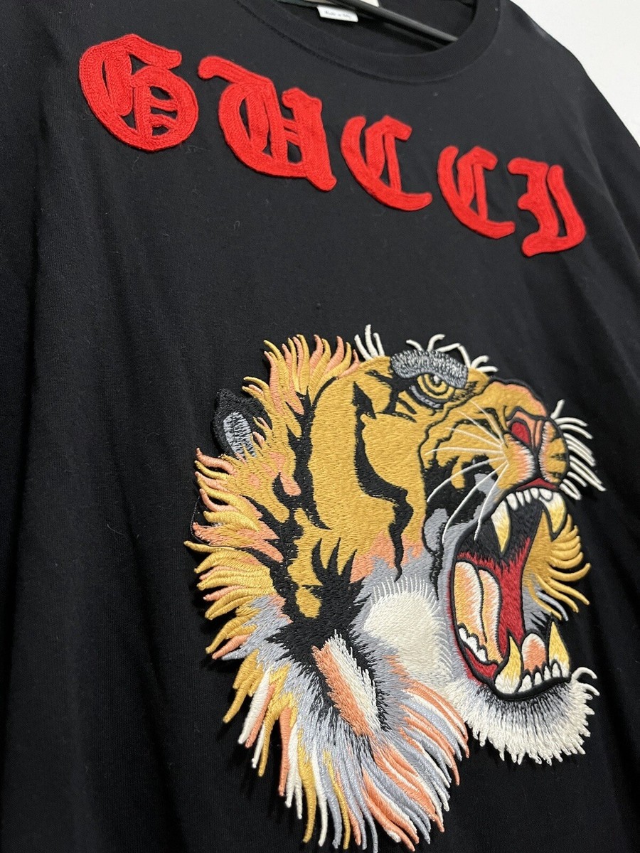 激レア　GUCCI レッド　虎　タイガー　ブローチ gucci-tiger-head-ring-crystal-