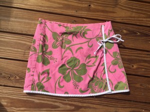TRINA-TURK-Pink-Skirt-Size-6-COTTON-Spandex-FLORAL-WRAP