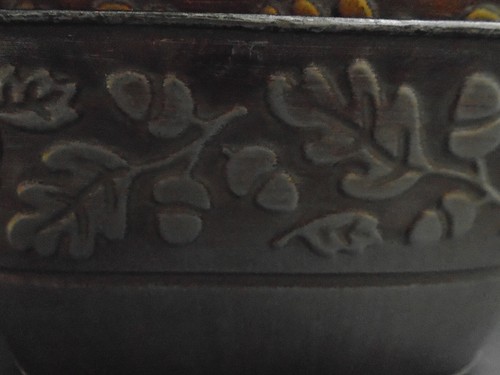 NWT VINTAGE 2016 DOUBLE HANDLE LEAF EMBOSSED METAL CONTAINER 4.5" - Picture 7 of 10