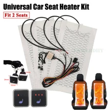 Universal 12V Car Seat Heater Kit Carbon Fiber heating pad with 3-Level Switch