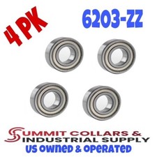 6203-ZZ C3 EMQ Premium Metal Shielded Ball Bearing, 17x40x12, 6203z (4 QTY)