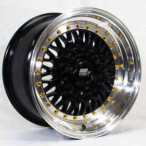 MST-MT13-15x8-4x100-4x114-3-20-Black-Rims-Fits-4-Lug-Civic-Jetta-Miata-Xb-Ek