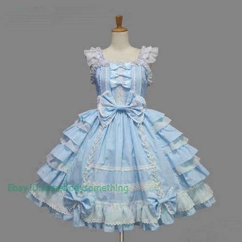Women Sweet Lolita Cosplay Costume Lace Gothic Dolly Dress Prom Lolita Party sz - Imagen 8 de 18