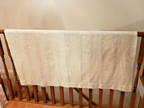 Vintage Set of Two (2) Sears Ivory Lace 57 1/2" x 83" Curtain Panels - Picture 2 of 5