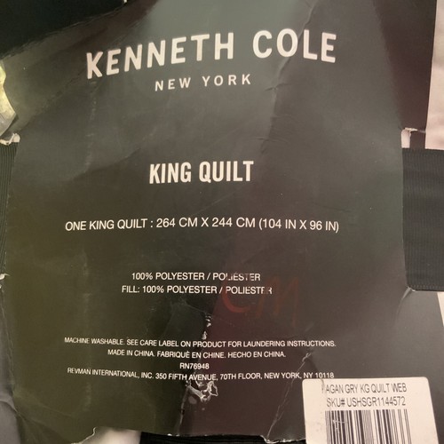 🔹Kenneth Cole New York 104” x 96” Lagan Quilt Exclusive - Picture 4 of 10
