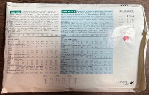 Summer tops, dress, pants, 3 patterns #3075 sz18-24, #6926 sz16-20,#4135 sz18-22 - Picture 8 of 9