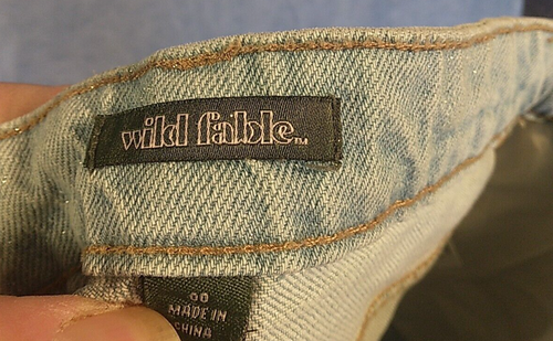 Wild Fable Girls Blue Cuf-off Denim Shorts Glitter 90's Relaxed Straight Size 00 - Picture 7 of 8