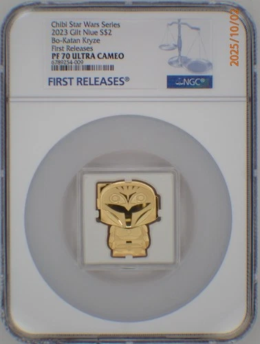 2023 NIUE 1 Oz .999 SILVER $2 STAR WARS GILT CHIBI BO-KATAN KRYZE NGC FR PF70UC
