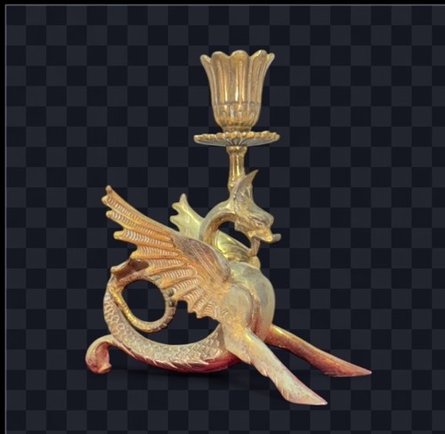 Vintage Messing Gothic Drache Kerzenständer Ständer 7" hoch - Bild 5 von 8