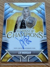 2025 Topps Chrome WWE Liv Morgan Blue Refractor Auto Autograph 085/150