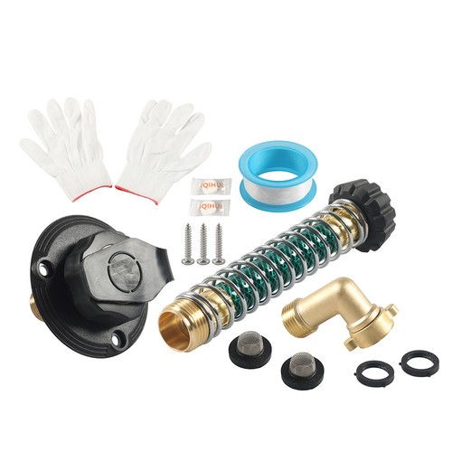 RV City Water Fill Inlet Kit With Check Valve Brass City Water Inlet Flange 1Set - Picture 5 of 18
