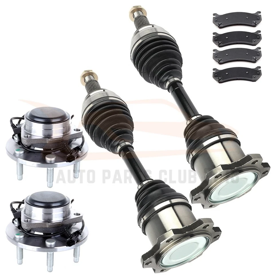 for Chevrolet Avalanche 1500 2002-06 Front CV Axle+Brake Pads+Wheel Bearing Hub - Image 4 of 4