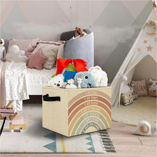 Boho Rainbow Nursery Storage Bins I Am Kind Positive Affirmations Collapsible