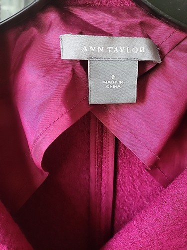 Ann Taylor Plum Rose Double Breasted Jacket Sz 8 - Imagen 3 de 6
