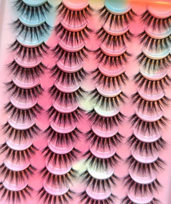 MARKENLOS 20 Paar 3D Echthaar Wimpern 100% Mink Lashes Fake False Faux Eyelashes HL05