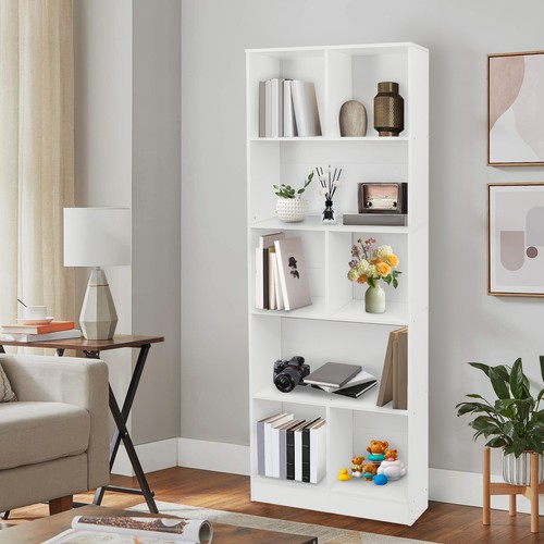 Libreria verticale 5 piani con ripiano vetrina soggiorni - Foto 4 di 21
