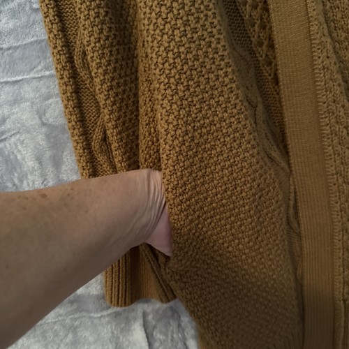 LL Bean Damen Strickjacke Pullover Gr. M braun Fischer lang Lagenlook offen Strick - Bild 5 von 8