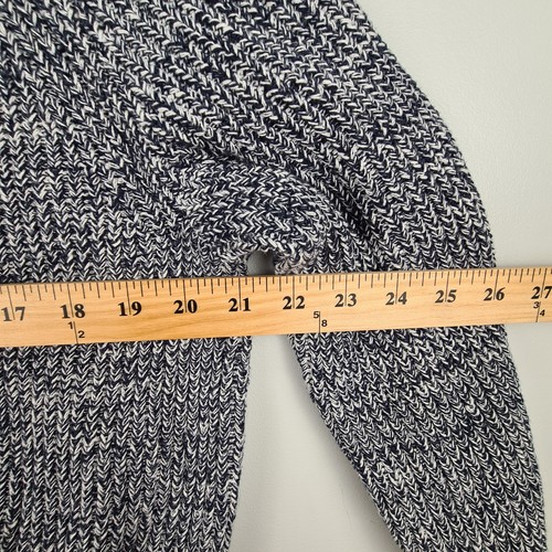 Old Navy V-Neck Button-Up Cardigan Size L Cotton Black And White Knit Preppy - Picture 5 of 7