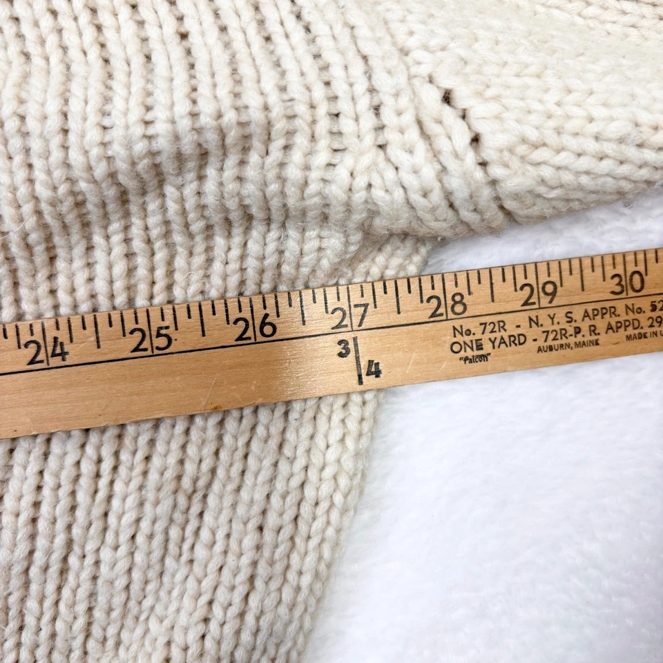 Suéter Helmut Lang Mezcla Lana Bloque de Color Cuello en V Tejido Beige Azul Medio Recortado Foto 3 de 4