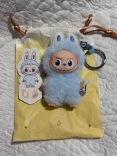 Labubu Pop Mart Pin for Love Series Vinyl Face Plush Pendant D Blue