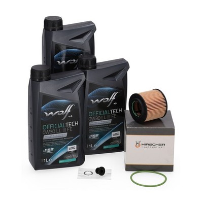 3L WOLF 0W30 LL III FE + HIRSCHER Ölfilter für VW POLO 4 5 IBIZA 3 FABIA 1 2 1.2