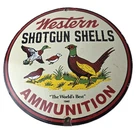 Vintage Western Ammo Firearms Sign - Pheasant Hunting Porcelain Gas Pump Sign
