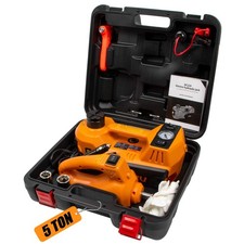 Electric Car Jack Kit 5 Ton 12V with Electric Wrench and Tire Inflator Pump f...