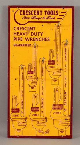 4 Vintage Crescent Tools Advertising Hardware Store Wrench Tool Display Boards - Picture 5 of 14