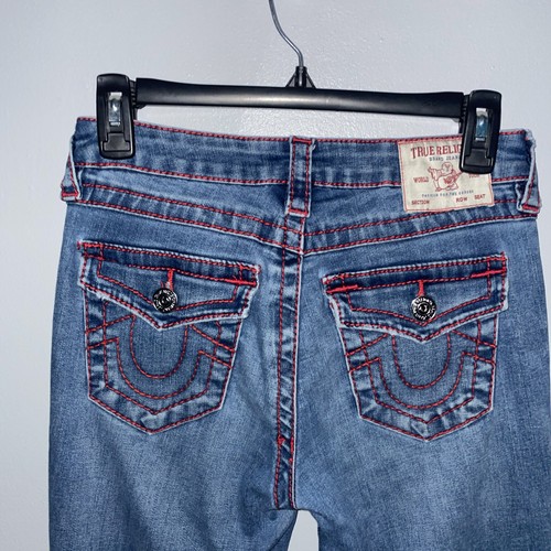 True Religion Billie Jeans Womens 25 Mid Rise Straight Stretch W - Picture 8 of 11