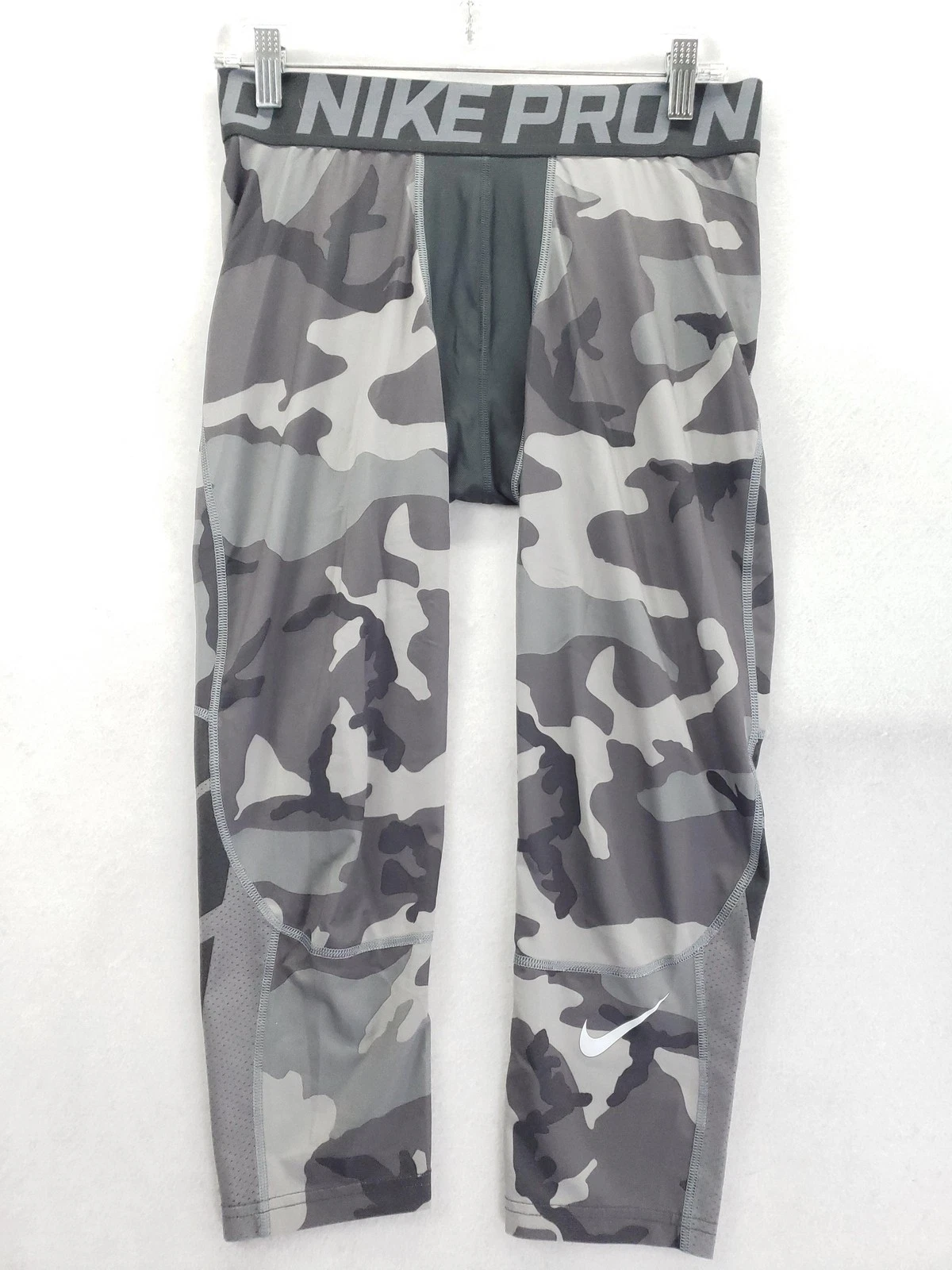 Nike Pro Pants Mens Large Gray Camo Compression Base Layer Leggings 811617-064