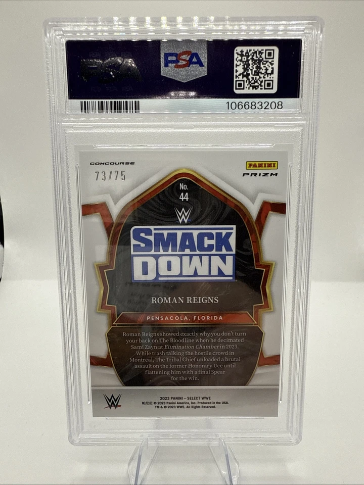 2023 帕尼尼精选 WWE 罗马统治大厅霓虹绿 /75 PSA 10 — 第 3/3 张图片