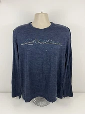Icebreaker 150 Tech Lite Merino Wool Baselayer Mens Sz L Large Heather Blue USED