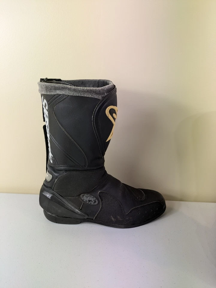 Botas de carreras de motocicletas Alpinestars para hombre talla 9 cremallera lateral moto de cross *LEER Foto 4 de 4