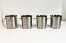 4 Ozark Trail Double Wall 12oz Vacuum-Seal Stainless Steel Coffee Mugs With Lids