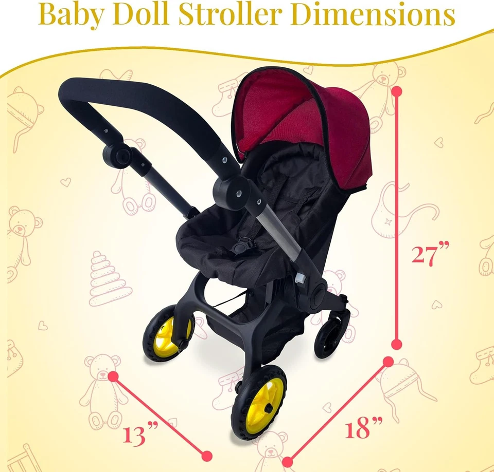 Combinación de cochecito de bebé - Cochecito de bebé convertible 2 en 1 (borgoña) Foto 4 de 4