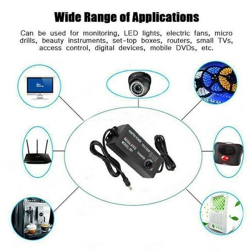 Alimentatore AC/DC regolabile adattatore caricatore tensione variabile 3V-24V universale - Foto 3 di 9