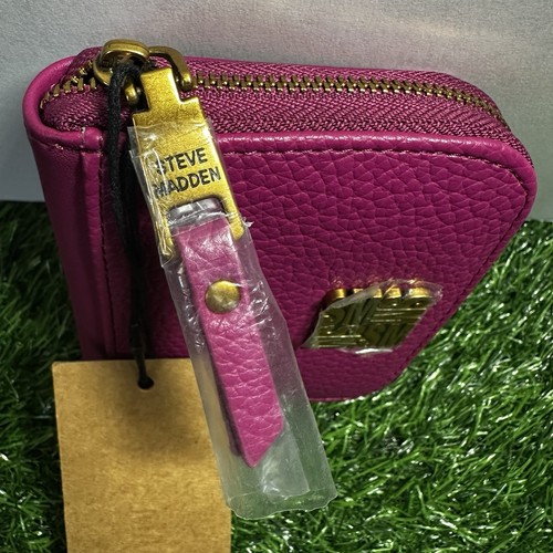 Portafoglio Steve Madden BCardy Dark Fucsia mezza zip intorno nuovo con etichetta - Foto 5 di 9
