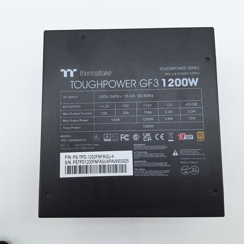 Thermaltake Toughpower GF3 1200W, True 600W 12VHPWR 80+ Gold -NOT WORKING- - Afbeelding 5 van 5