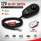 12V ON Off LED Switch Red Green Indicator 1M Wire 3M Adhesive Mount Universal