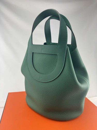 HERMES Taurillon Clemence Swift Vert (grün) In-the-Loop 23 Tasche mit Gold Hardware - Bild 5 von 12