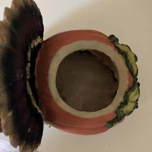 Truthahn Übertopf, Blumengesteck Behälter oder Kerzenhalter Erntedankfest - Bild 3 von 11