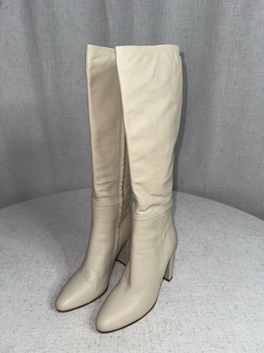 Revolve Tony Bianco Bellez Damen 7,5 Stiefel Leder Absatz Vanille Venice Creme - Bild 2 von 11