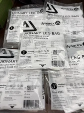 Qty 5 Dynarex Urinary Leg Bag Anti Reflux Valve Pathway #4281 Medium 600mL