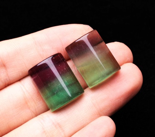 15g 2Pcs Natural Colorful Clear Fluorite Quartz Crystal Gemstone Crystal Pendant - Picture 3 of 6