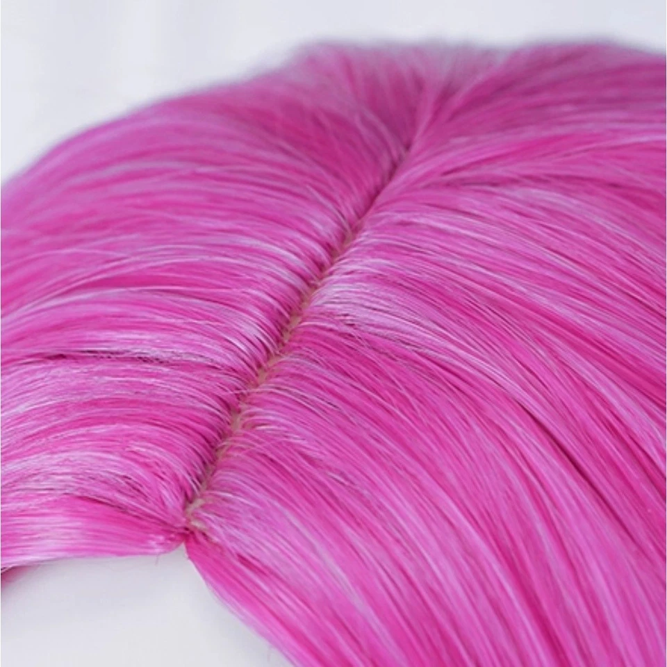 LOL League Of Legends Ahri Snow Moon Caitlyn Ver Peluca Rosa Cosplay utilería 80 cm cabello Foto 4 de 4