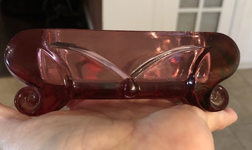 Imperial Glass Dark Cranberry Cathay Pillow Ashtray - Picture 7 of 7