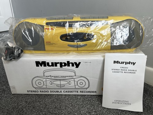 Murphy Stereo Radio Cassette Recorder Player Yellow Vintage Boombox CRS203 NEW