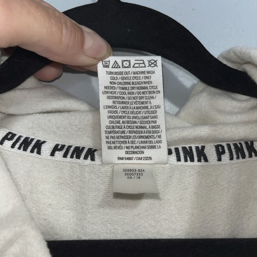 Sudadera con capucha holgada Victorias Secret rosa lentejuelas bling para mujer mediana - Imagen 11 de 13
