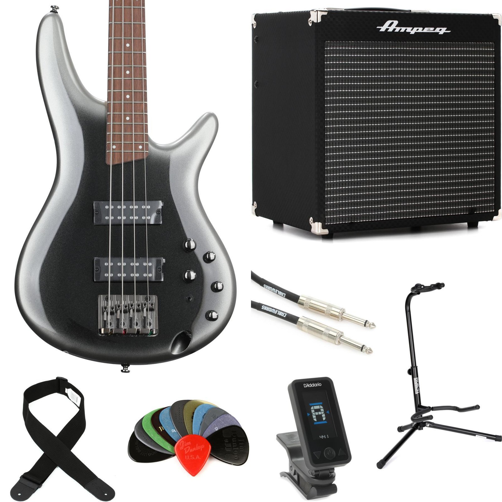Ibanez Standard SR300E - 4-струнная бас-гитара с усилителем RB-108 - Темно-серый