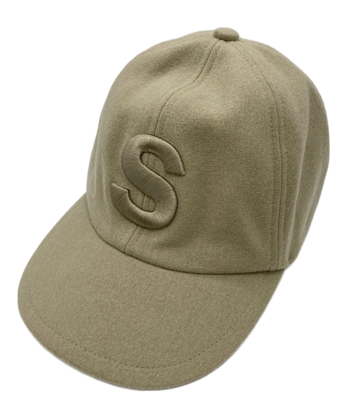 sacai S Logo Melton Cap -OFF WHITE-